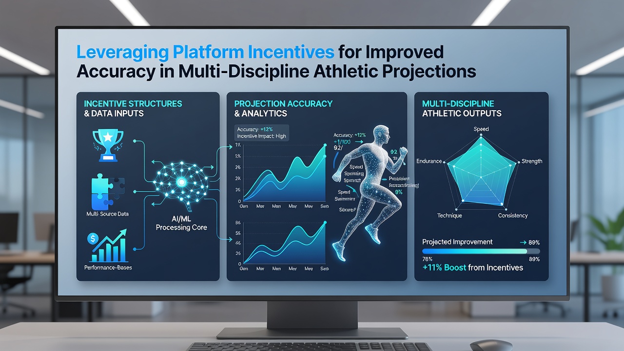 Analysts examining live competition data streams during a multi-discipline athletic event